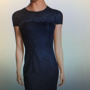 St. John Beautiful navy woven beaded dress